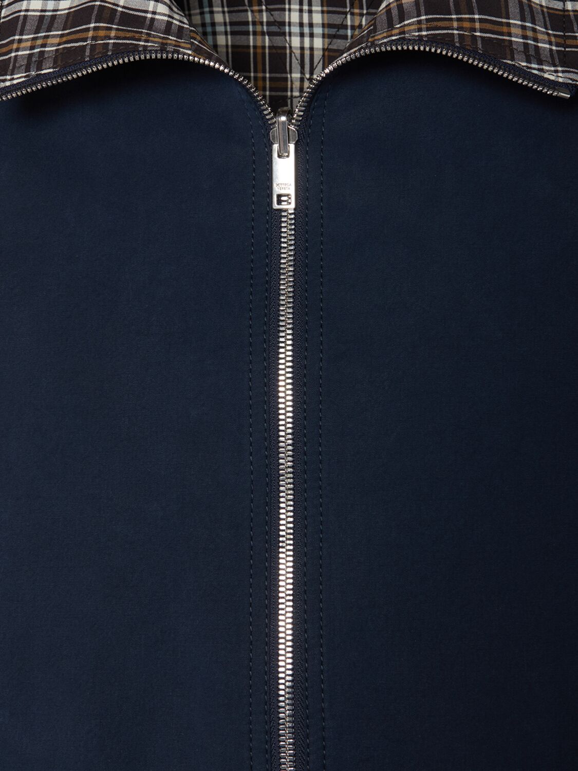Shop Bottega Veneta Reversible Compact Cotton Twill Jacket In Midnight Blue