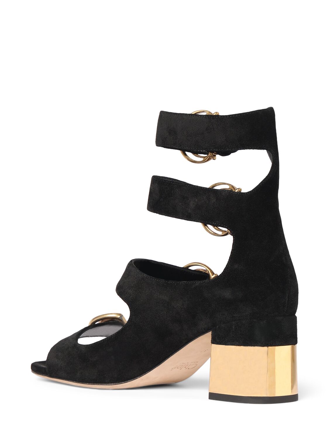 Shop Chloé 60mm Alize Suede Sandals In Black