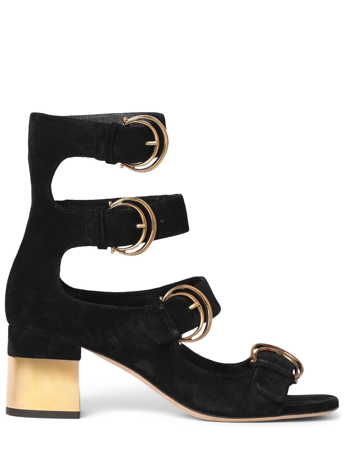 Shop Chloé 60mm Alize Suede Sandals In Black