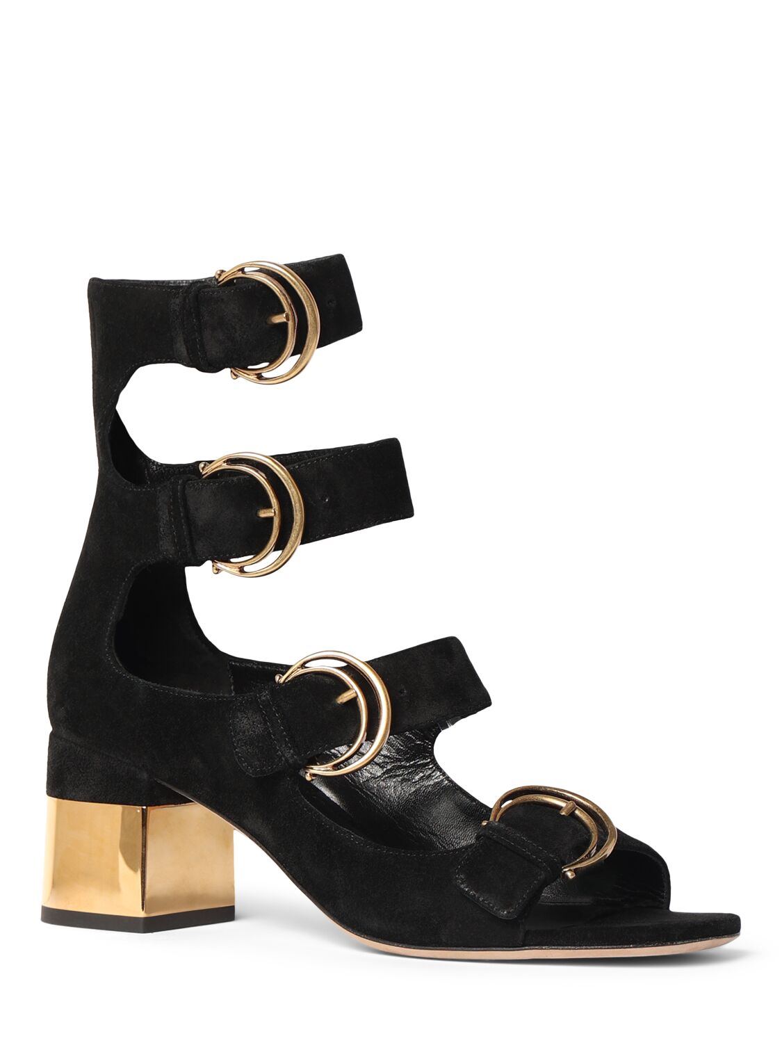 Shop Chloé 60mm Alize Suede Sandals In Black