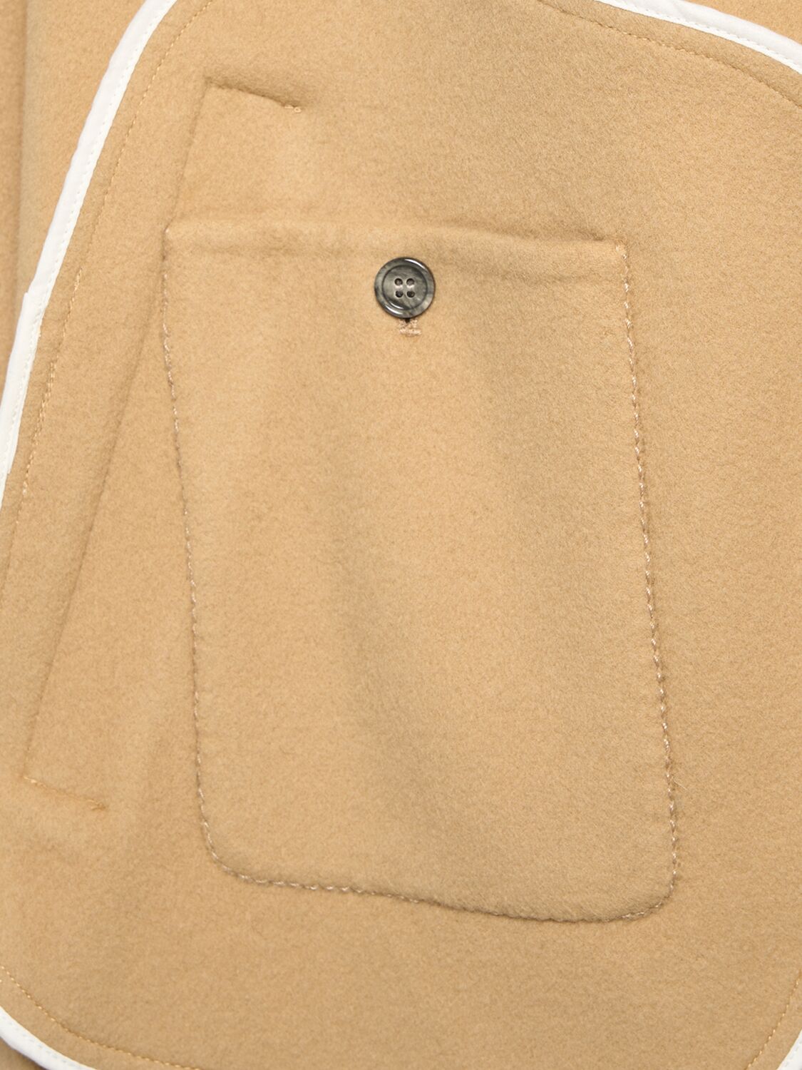 Shop Ami Alexandre Mattiussi Wool & Cashmere Car Coat In Beige