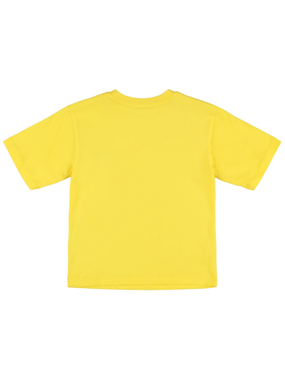 Shop Moschino Printed Cotton Jersey Maxi T-shirt In Yellow