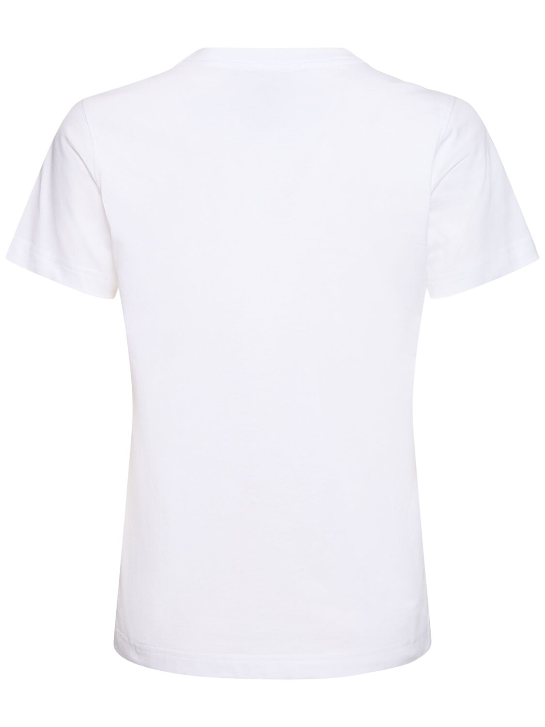 Shop Moschino Printed Cotton Jersey T-shirt In White