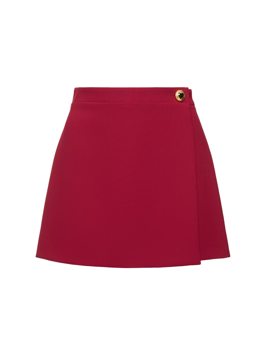 Moschino Stretch Crepe Wrap Mini Skirt In Red