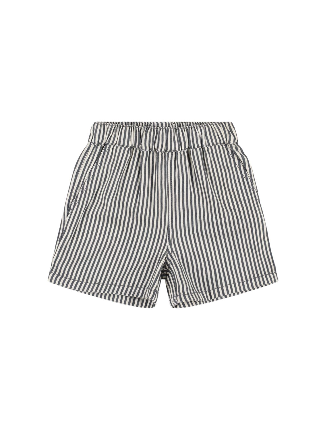 Liewood Kids' Striped Organic Cotton Shorts In Navy,white