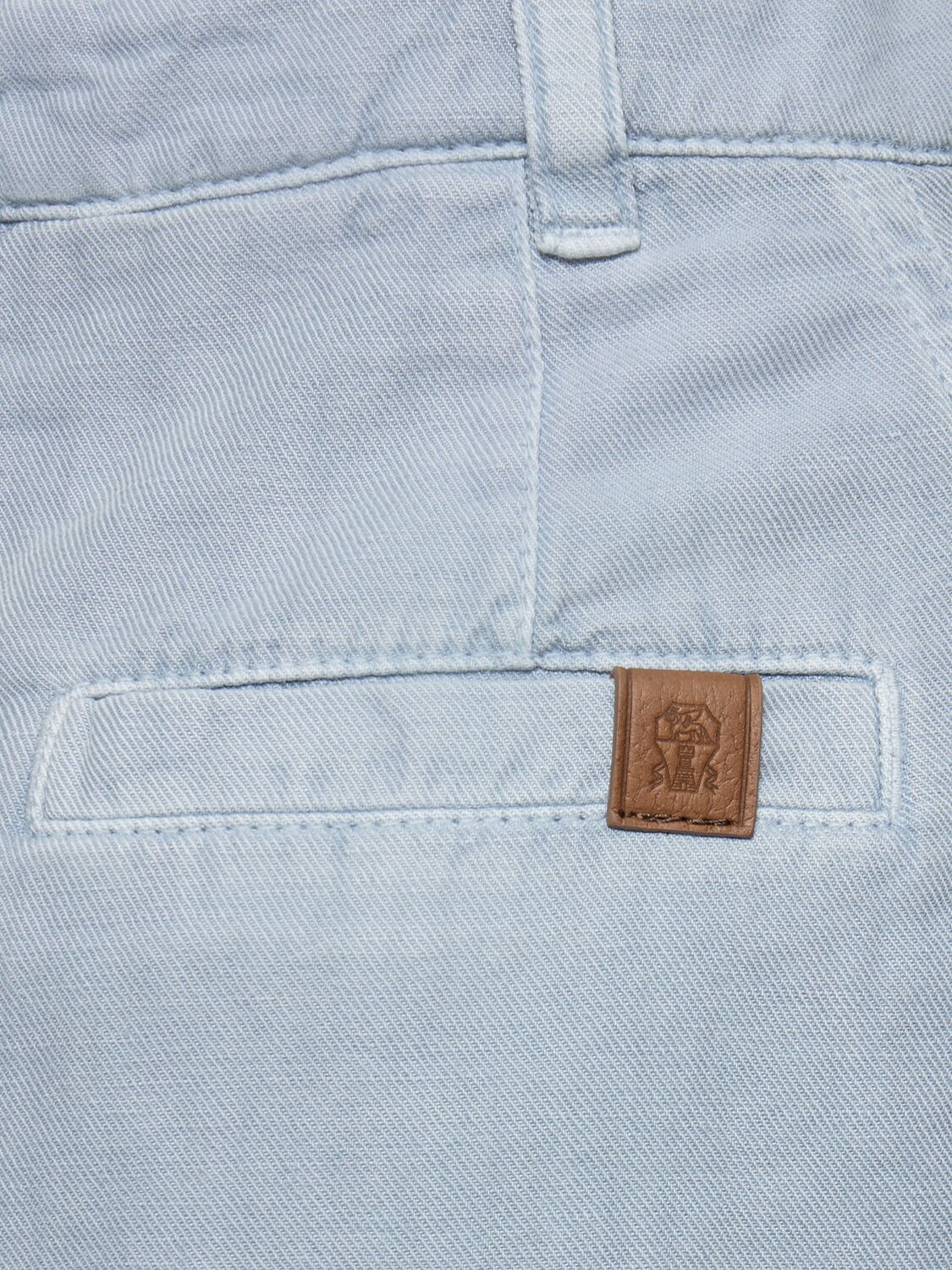 Shop Brunello Cucinelli Cotton & Linen Wide Pants In Light Blue