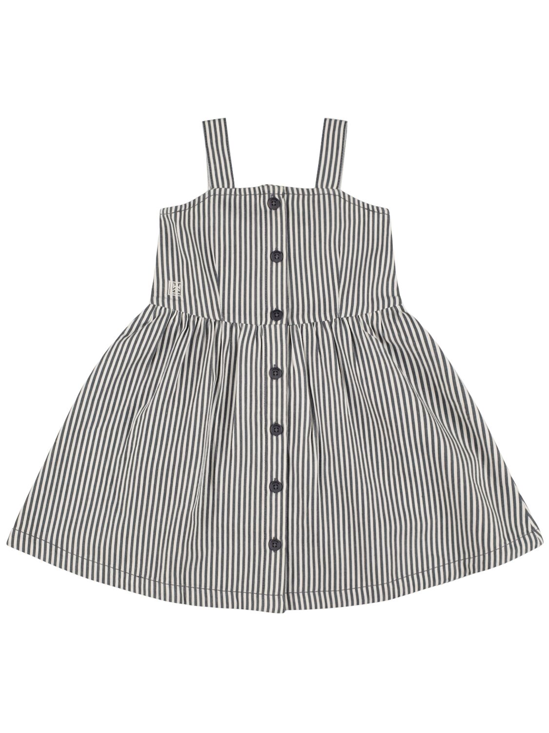 Liewood Kids' Organic Cotton Dress In Cream,navy