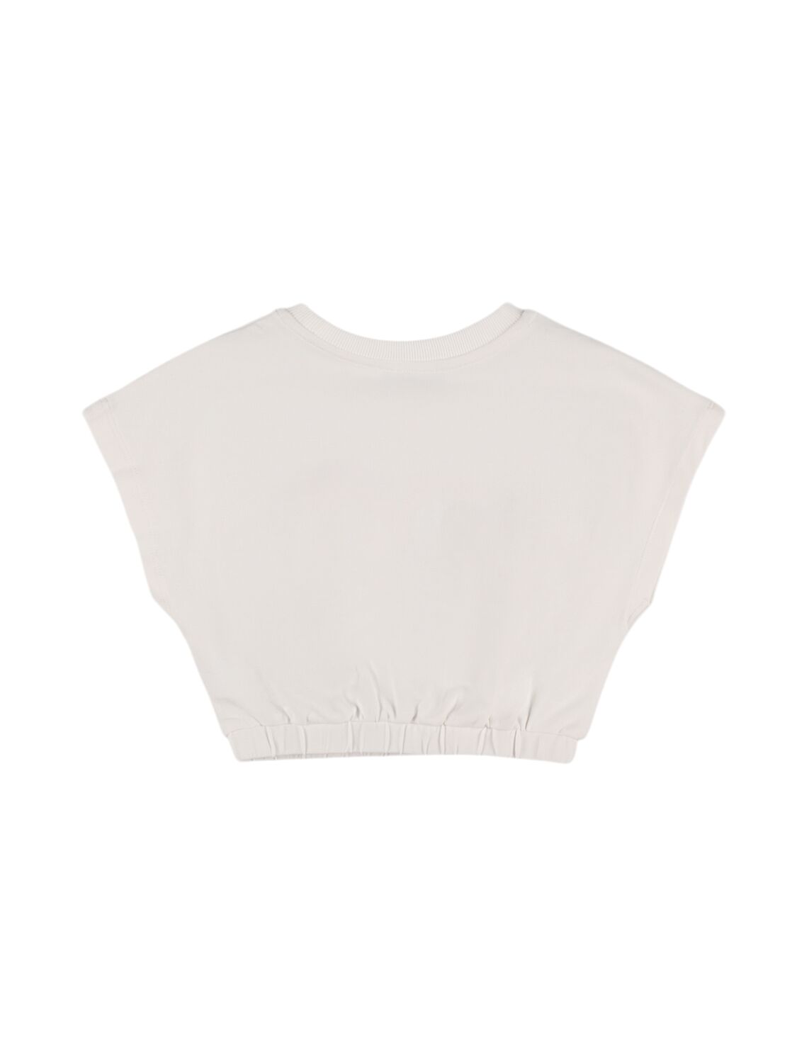 Shop Moschino Cotton Piquet Cropped T-shirt In White