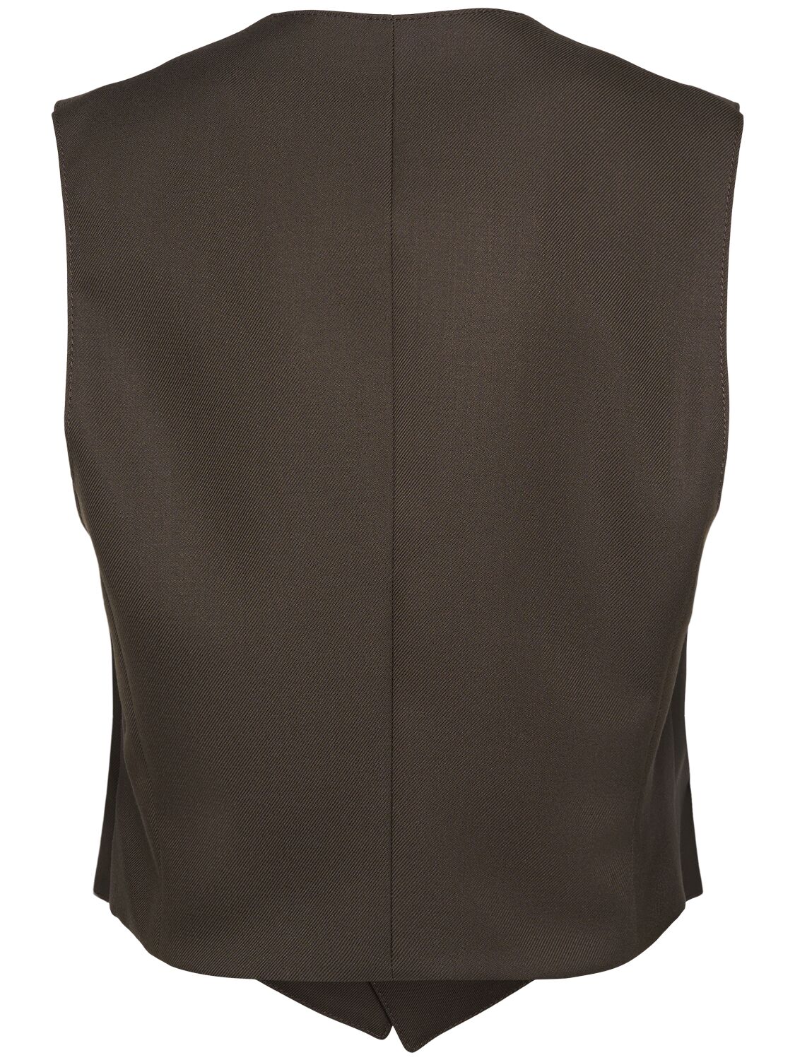 Shop Ami Alexandre Mattiussi Wool Military Vest In Brown