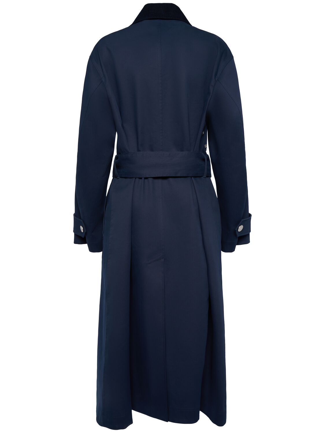 Shop Ami Alexandre Mattiussi Belted Mac Cotton Canvas Trench Coat In Navy