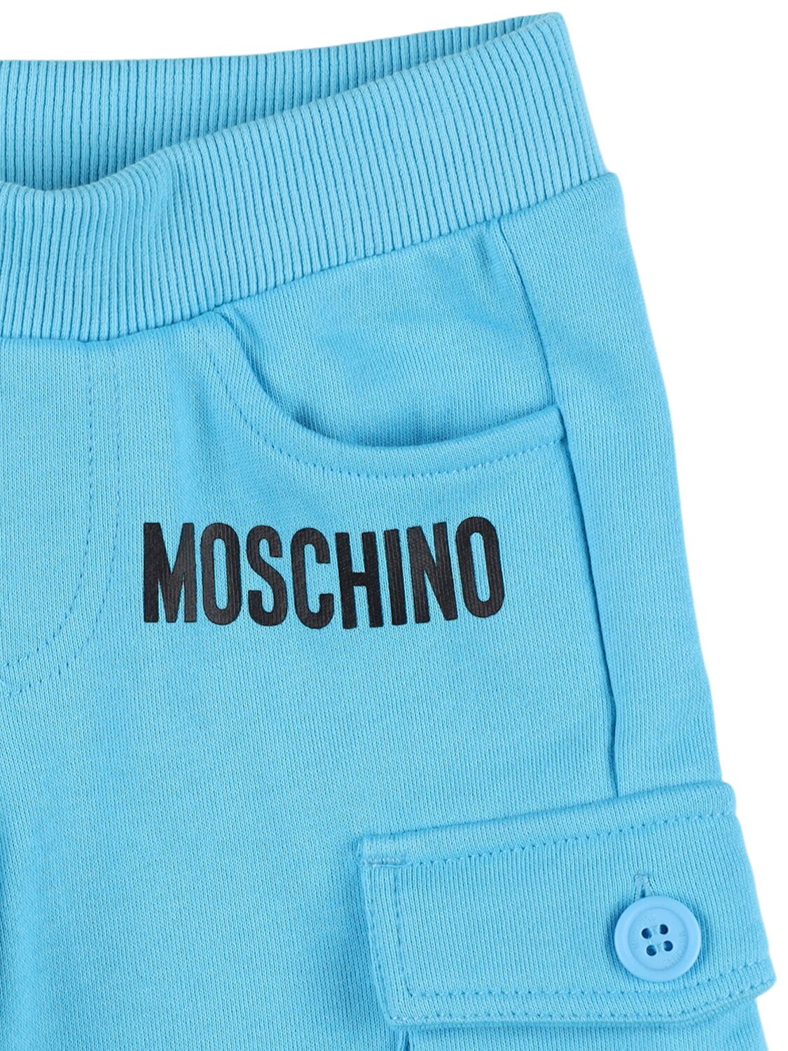 Shop Moschino Cotton Jersey T-shirt & Sweat Shorts In White,blue