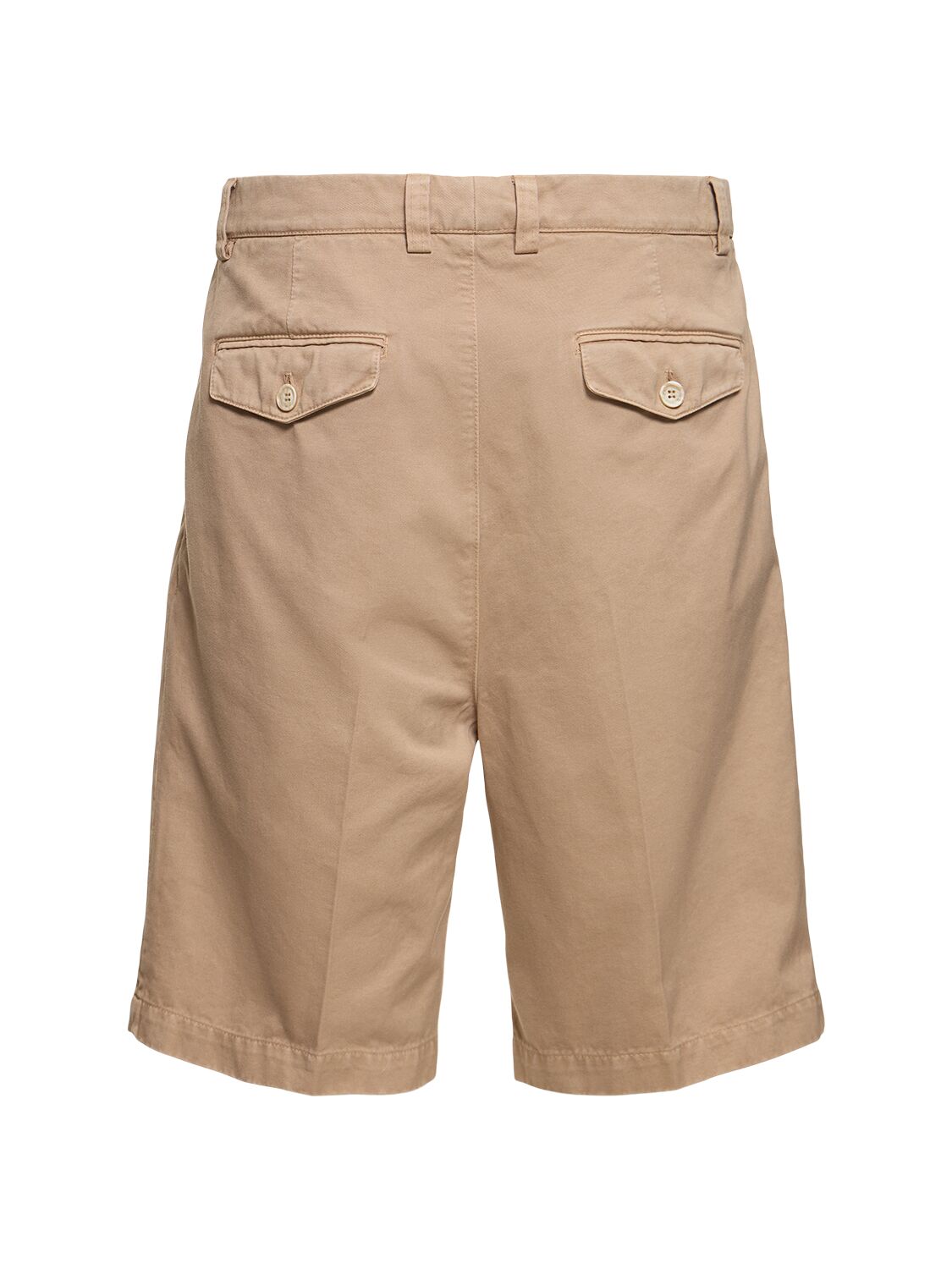 Shop Brunello Cucinelli Dyed Cotton Shorts In Brown