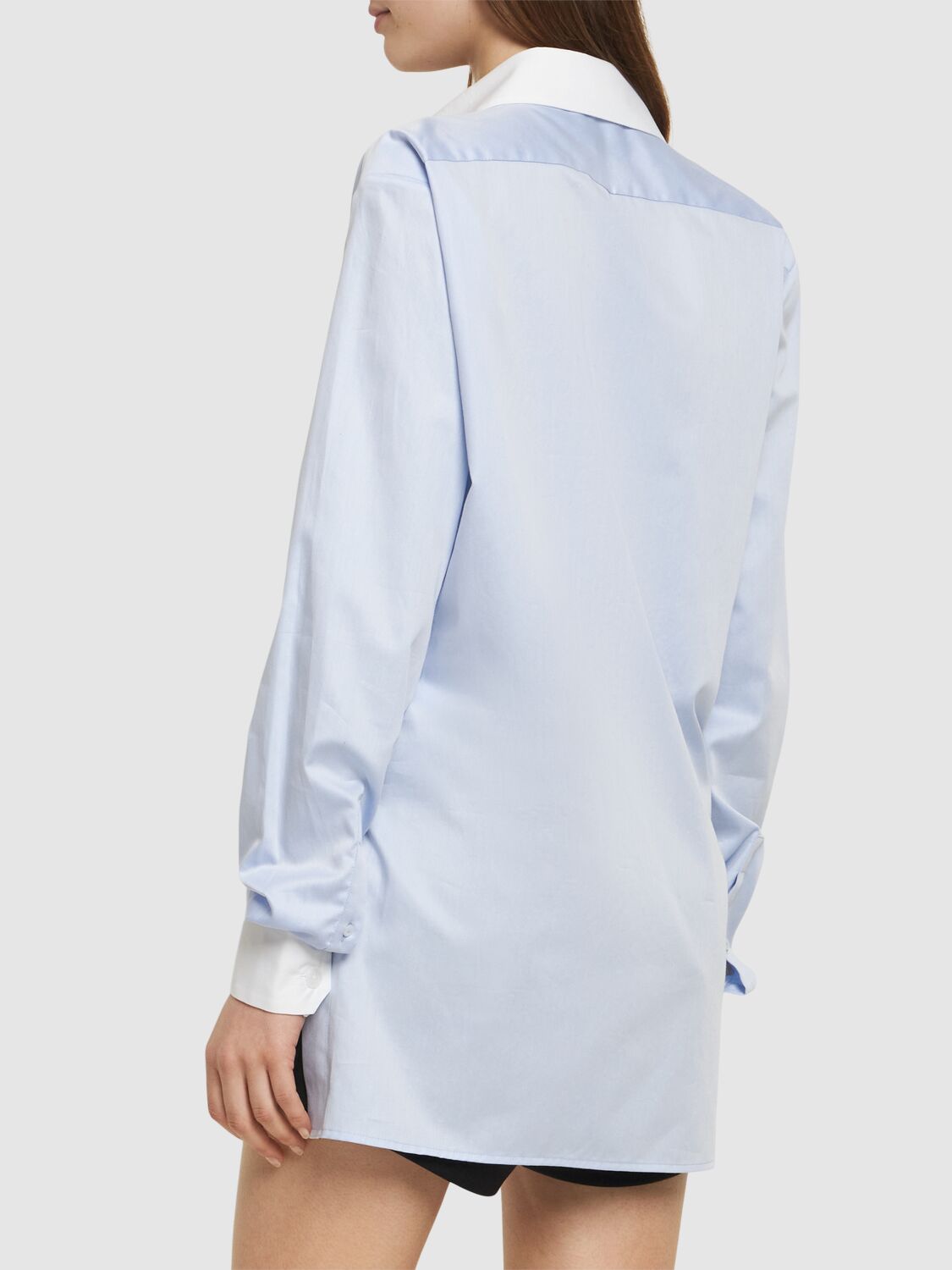 Shop 16arlington Teverdi Poplin Shirt In Light Blue,white