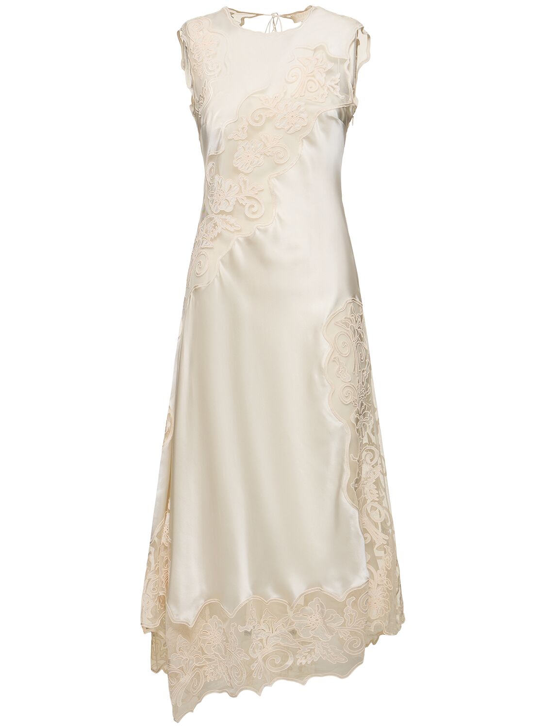 Shop Ulla Johnson Kaia Silk & Lace Midi Dress In White