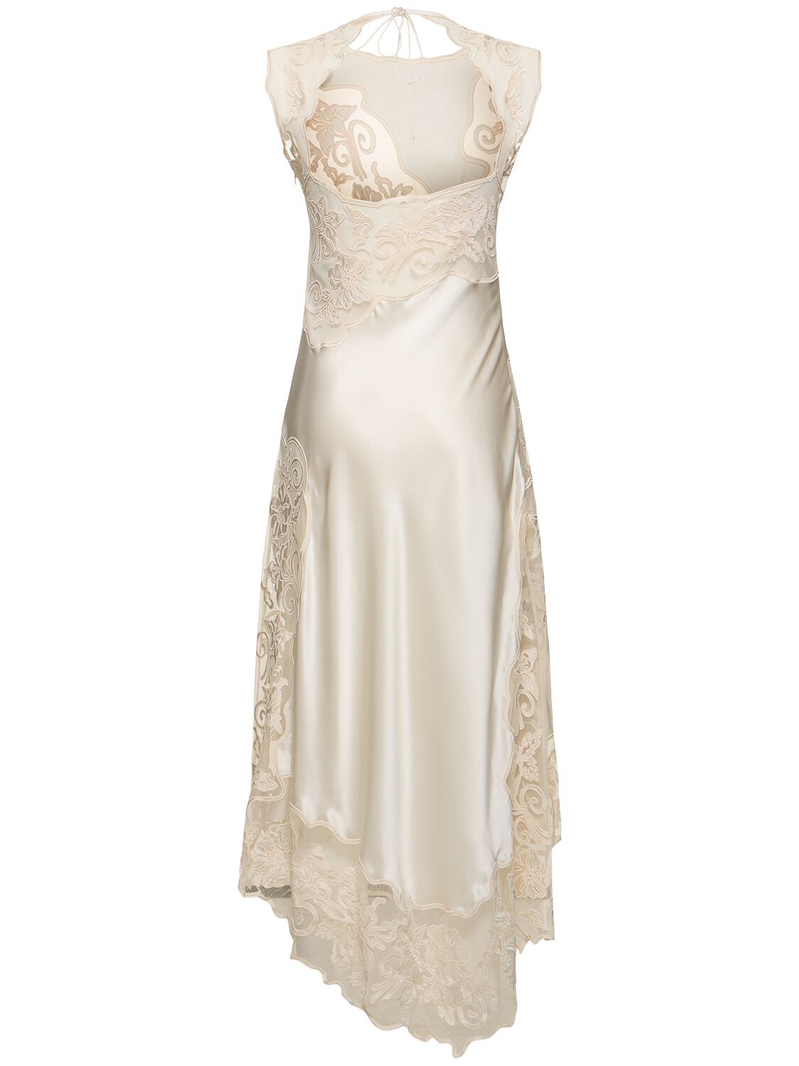 Shop Ulla Johnson Kaia Silk & Lace Midi Dress In White