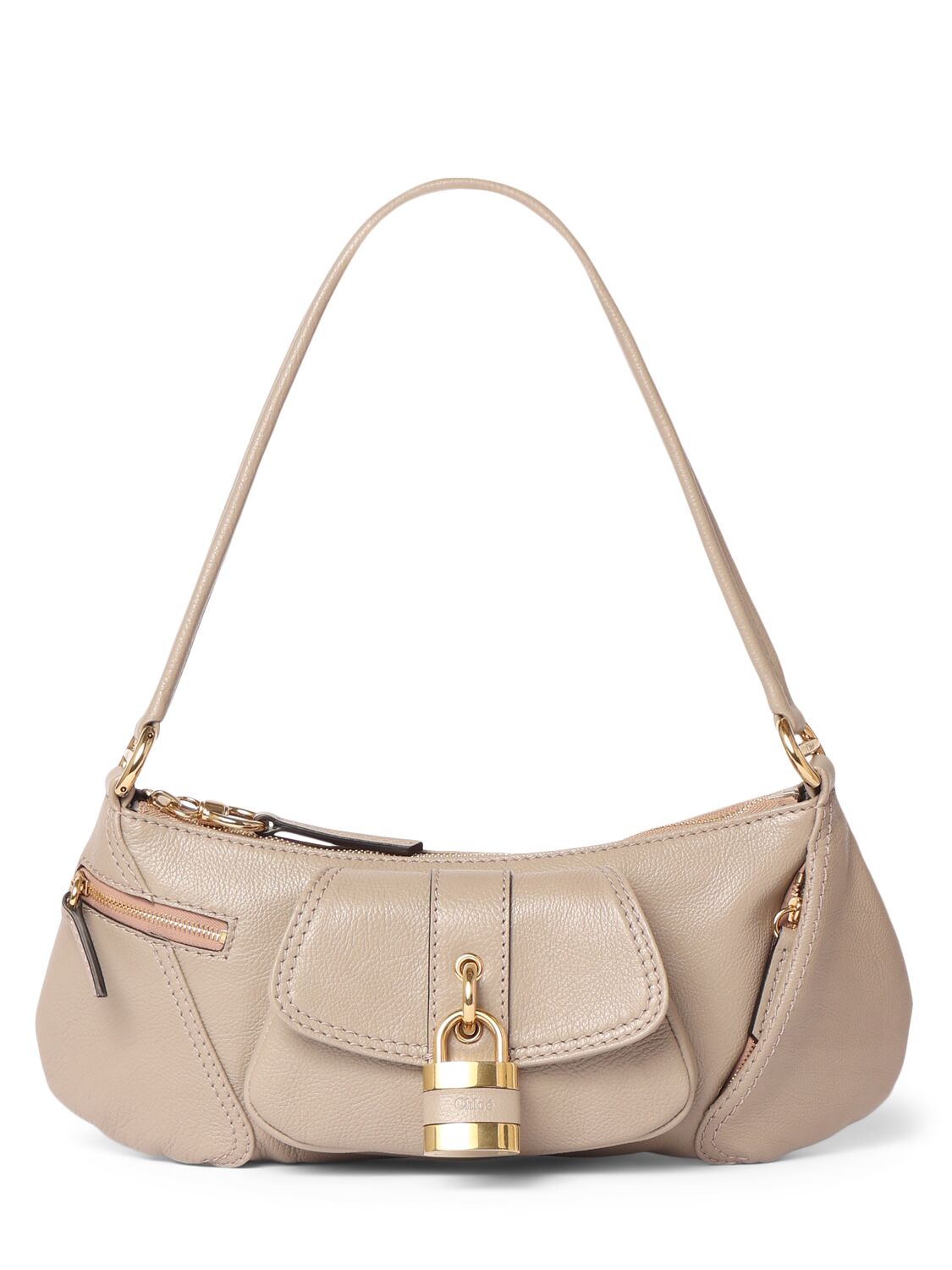 Chloé The 99 Shiny Grained Leather Bag In Neutral