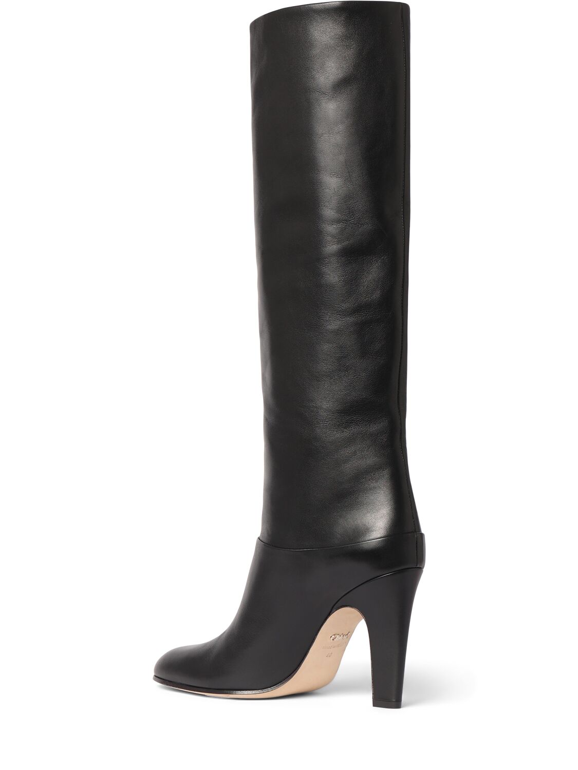 Shop Chloé 85mm Eve Leather Tall Boots In Black