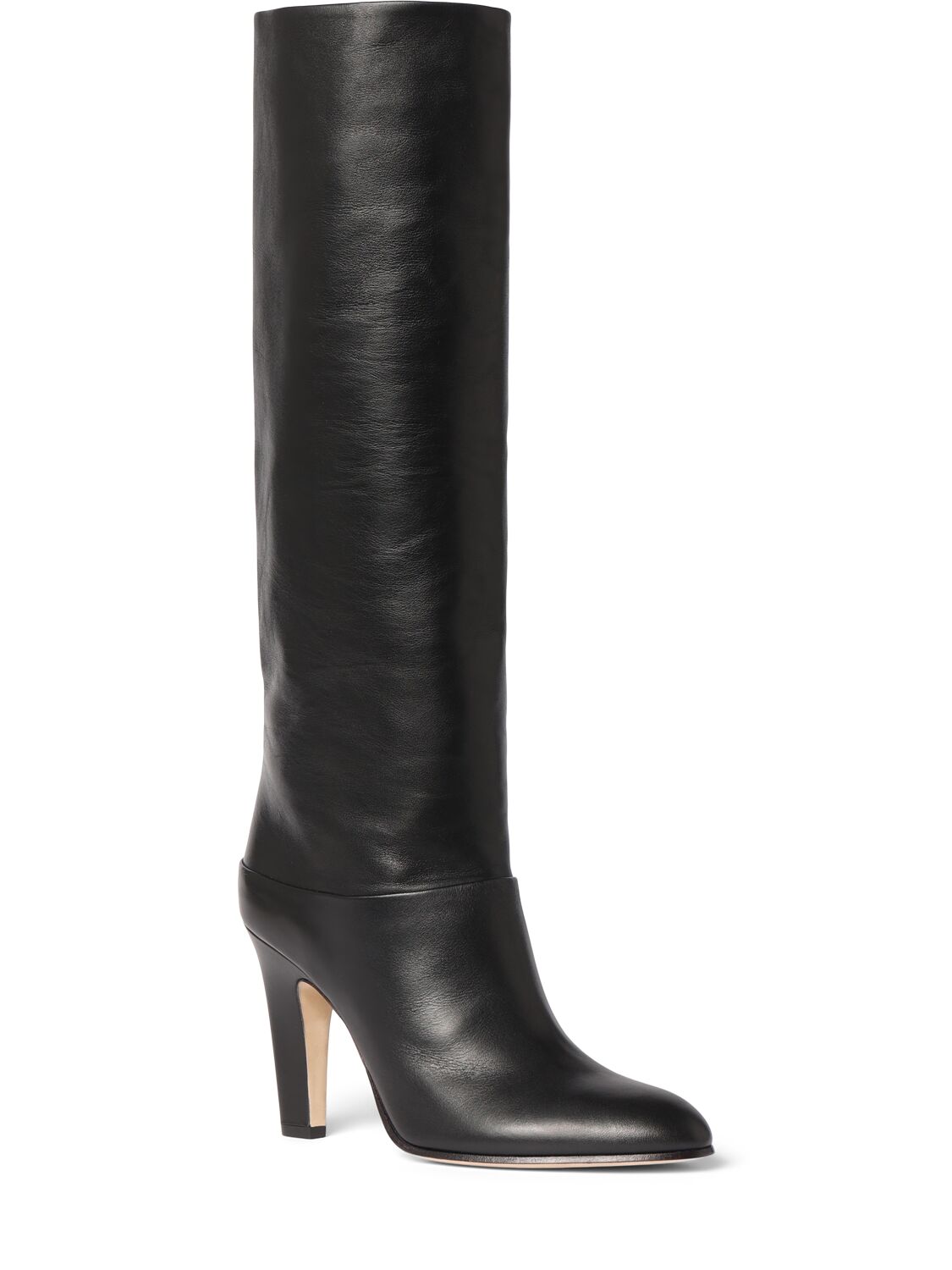 Shop Chloé 85mm Eve Leather Tall Boots In Black