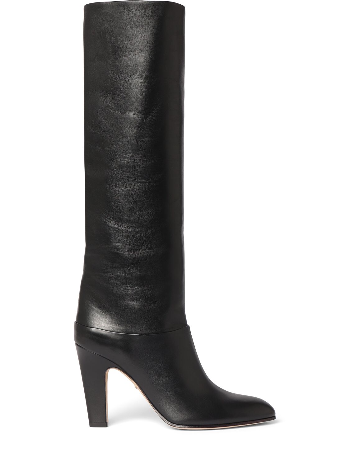 Shop Chloé 85mm Eve Leather Tall Boots In Black