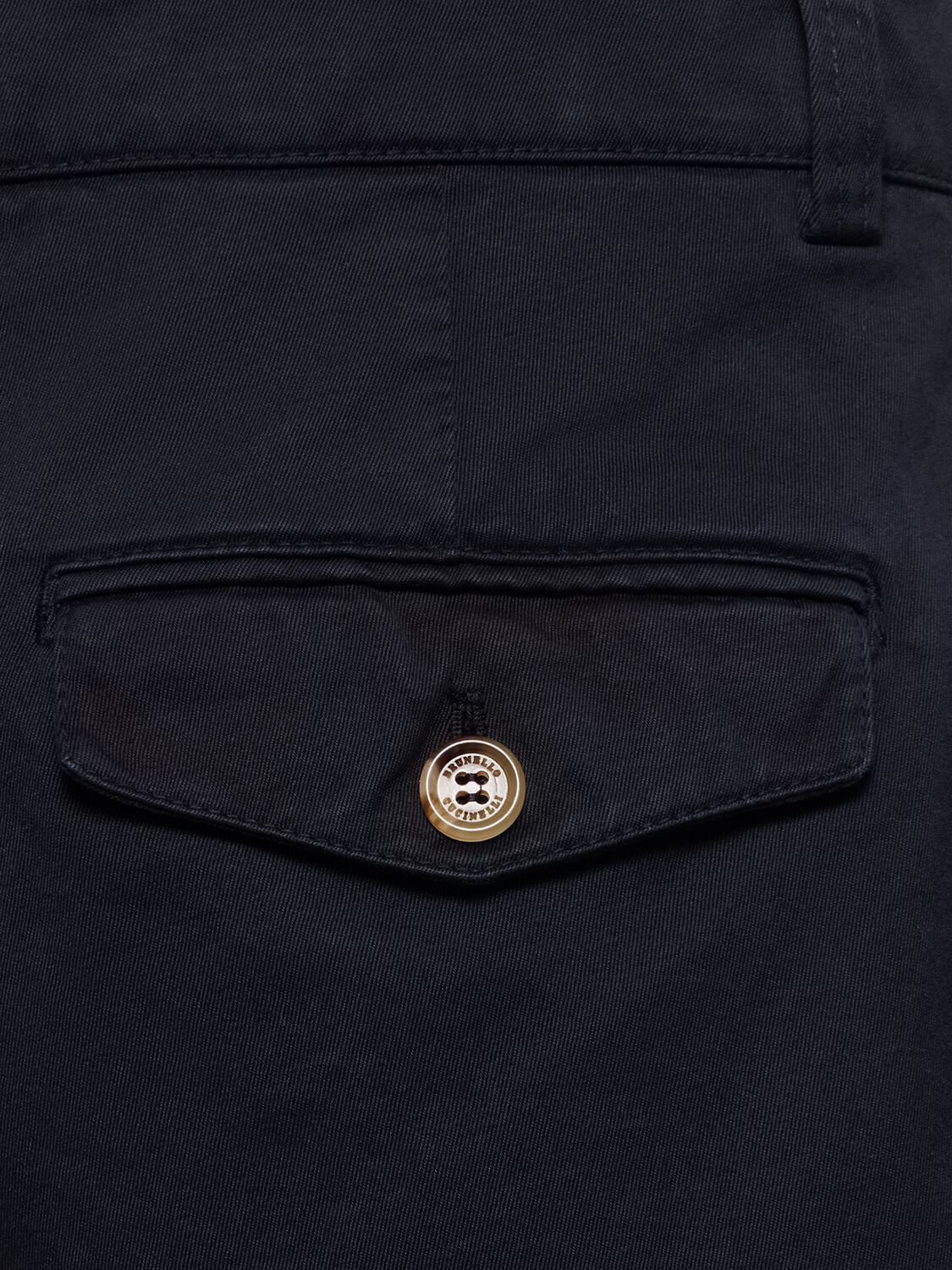 Shop Brunello Cucinelli Dyed Cotton Shorts In Navy