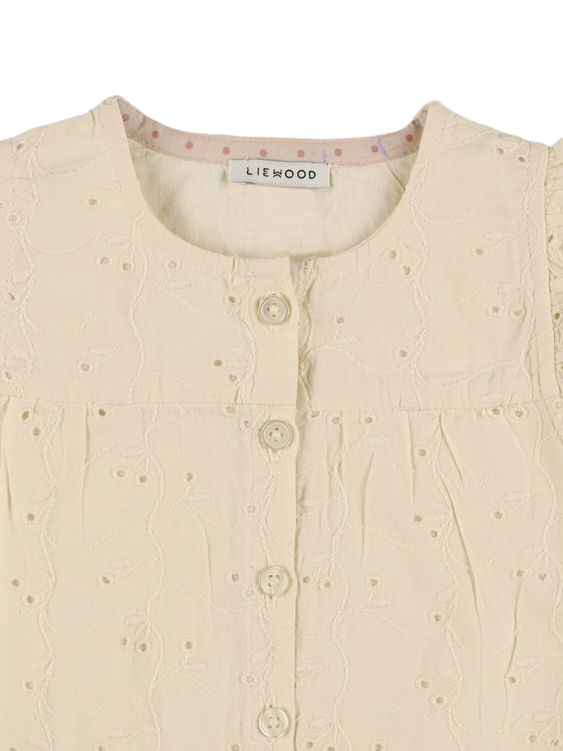 Shop Liewood Organic Cotton Jumpsuit In Cream