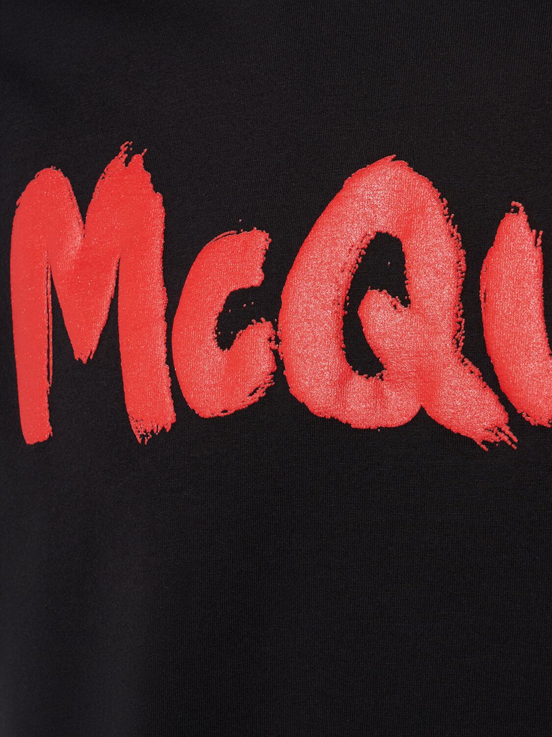 Shop Alexander Mcqueen Graffiti Print Cotton T-shirt In Black,red