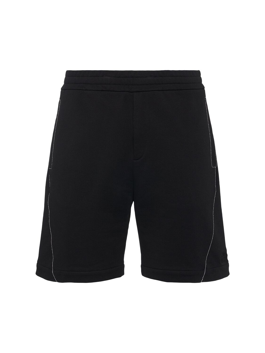 Shop Alexander Mcqueen Cotton Loopback Sweat Shorts In Black