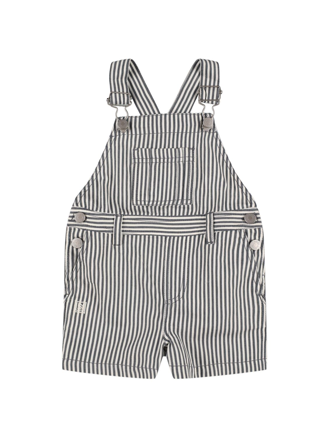 Liewood Kids' Striped Organic Cotton Jumpsuit In Cream,navy