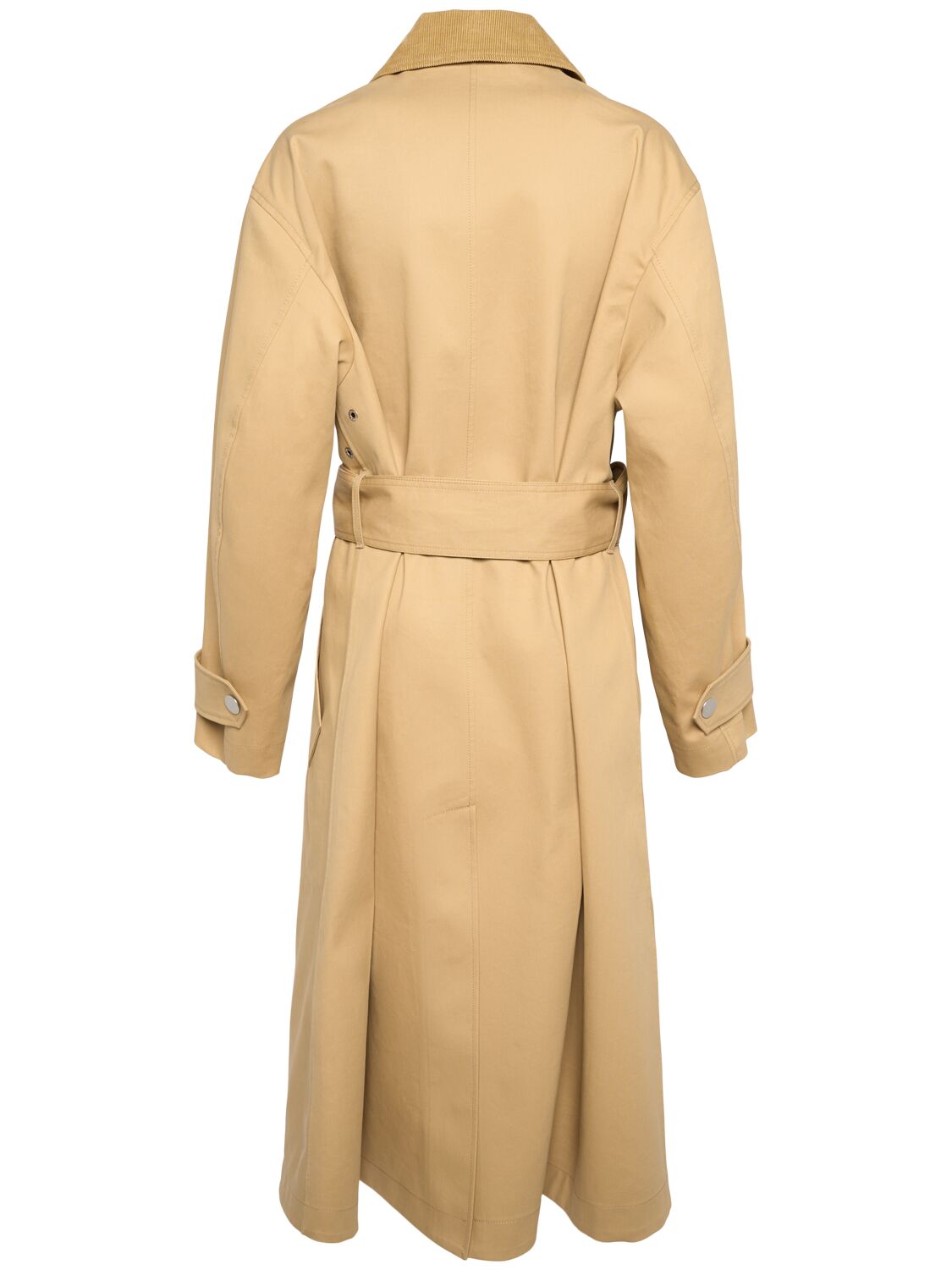 Shop Ami Alexandre Mattiussi Belted Mac Cotton Canvas Trench Coat In Beige