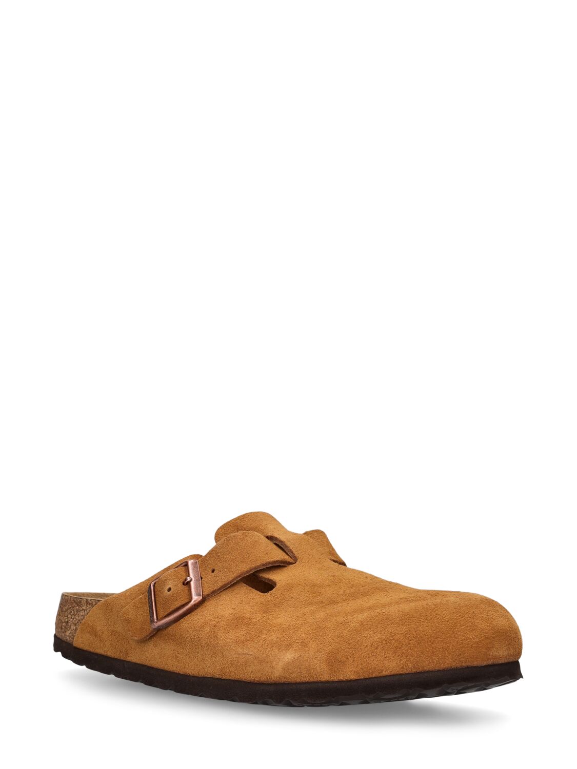 Shop Birkenstock Boston Sfb Suede Sandals In Light Brown