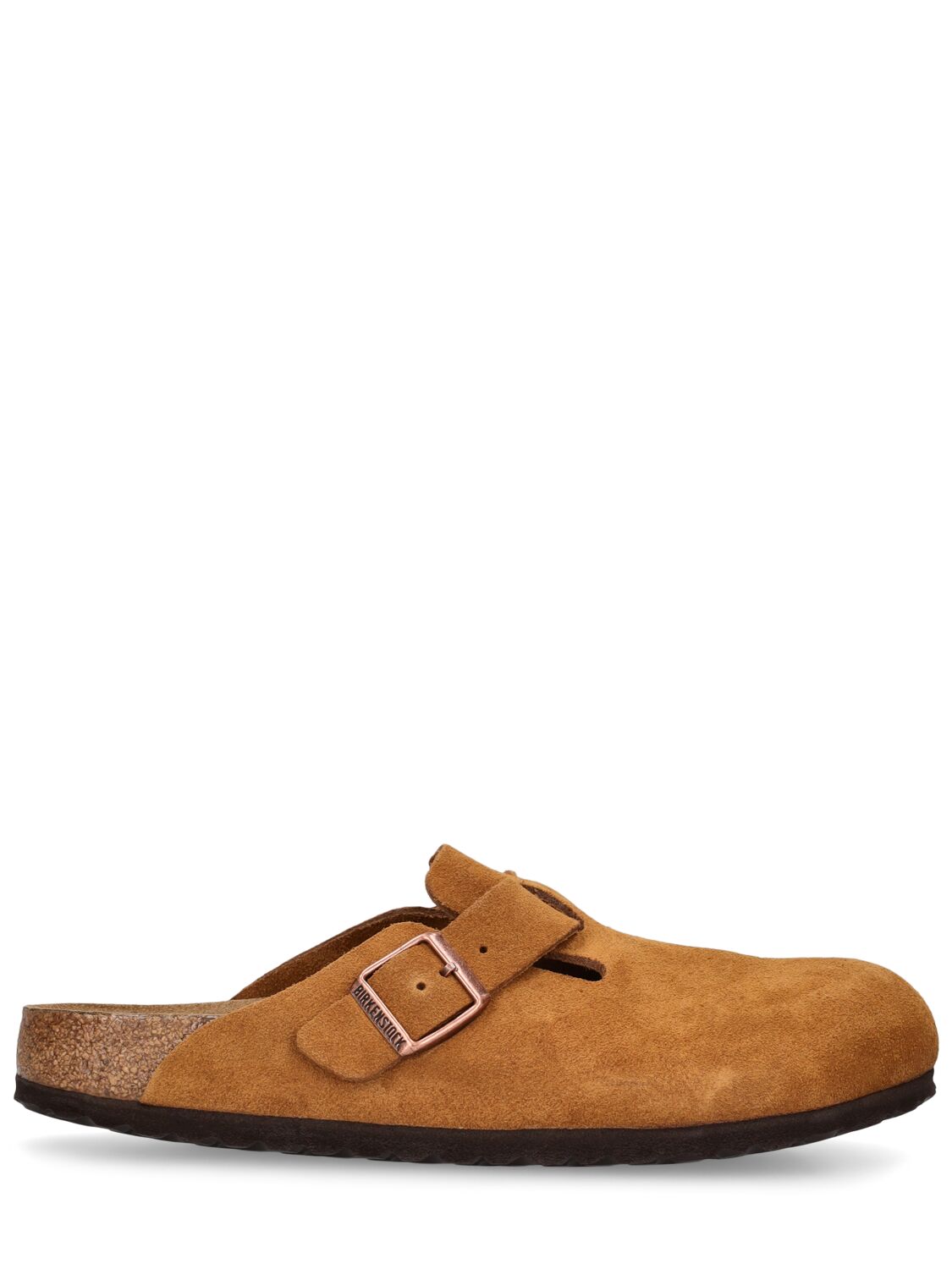 Shop Birkenstock Boston Sfb Suede Sandals In Light Brown