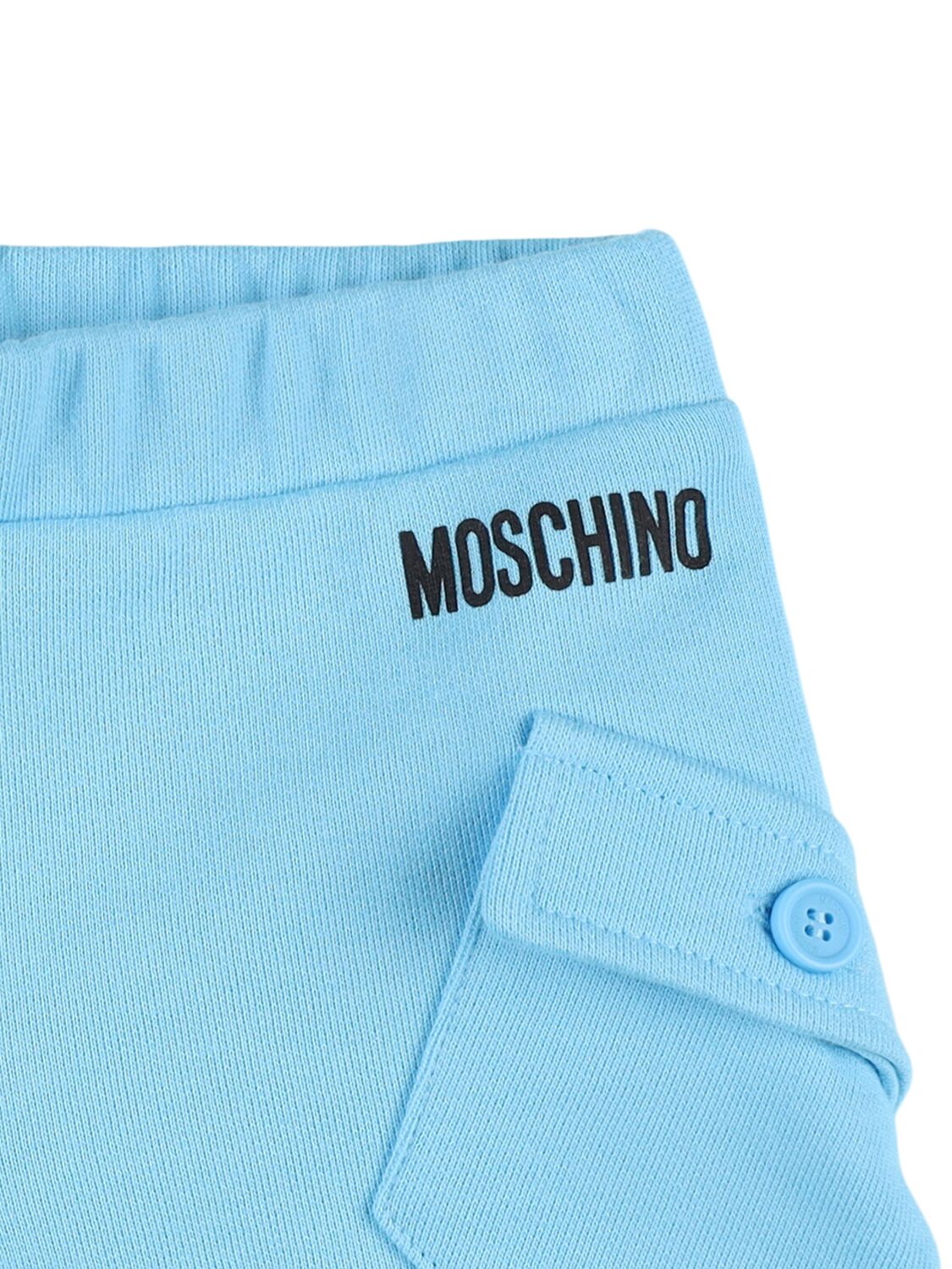 Shop Moschino Cotton Jersey T-shirt & Shorts In Crystal Blue