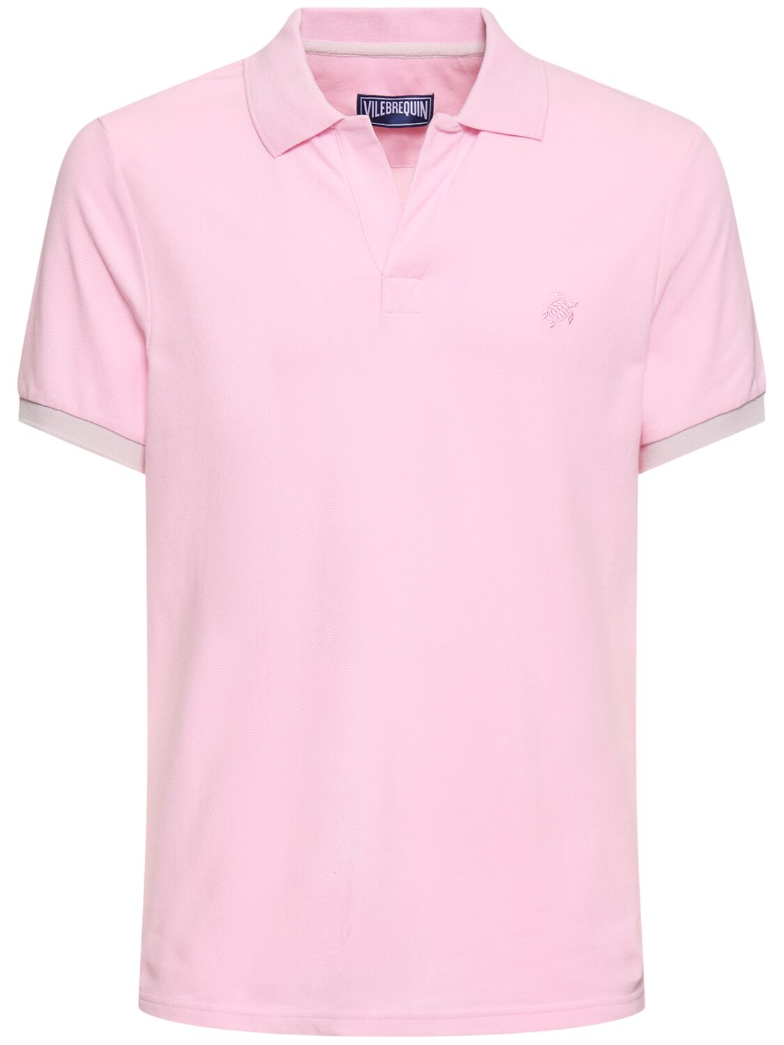Vilebrequin Logo Embroidery Cotton Piquet Polo In Pink