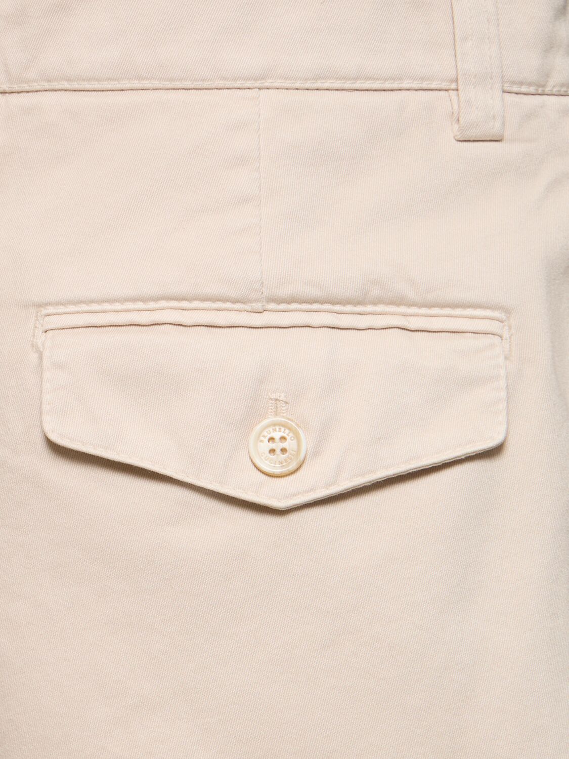 Shop Brunello Cucinelli Dyed Cotton Shorts In Light Beige