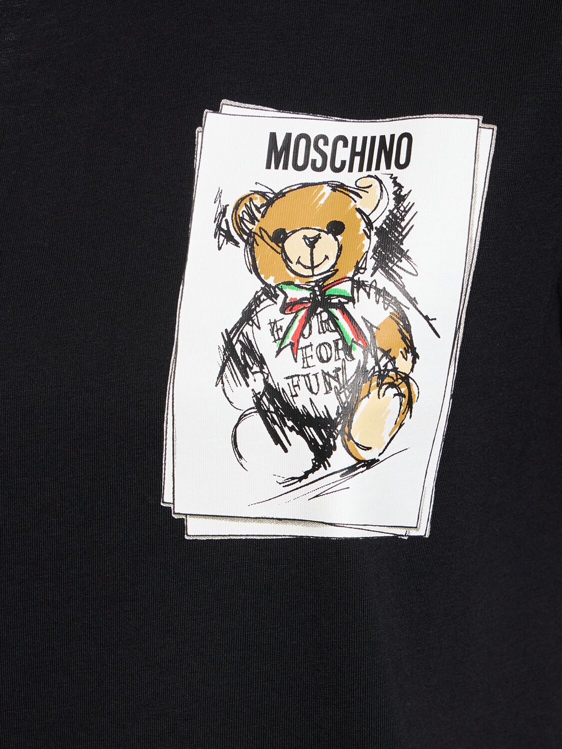 Shop Moschino Cotton Jersey T-shirt In Black