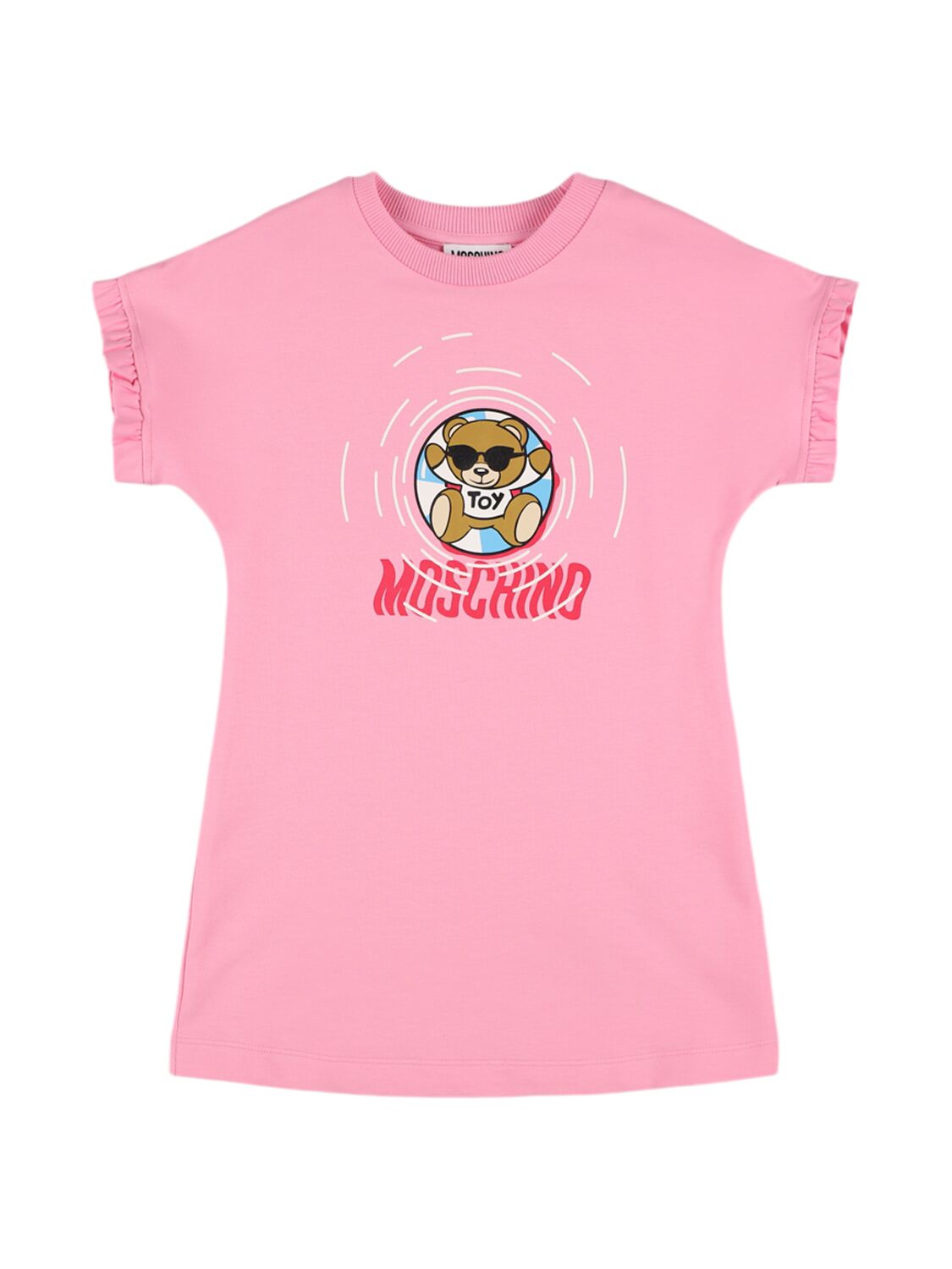 Moschino Kids' Printed Cotton Jersey Dress In Sweet Pink