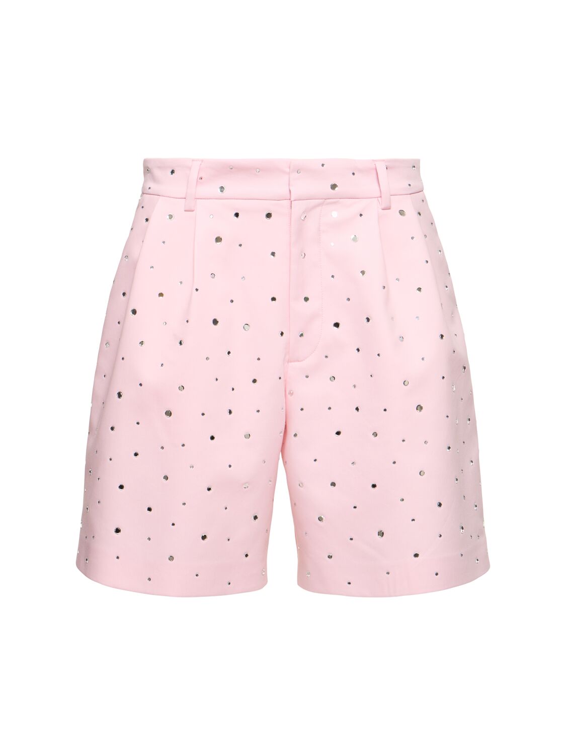 Giuseppe Di Morabito Embellished Cotton Blend Shorts In Pink