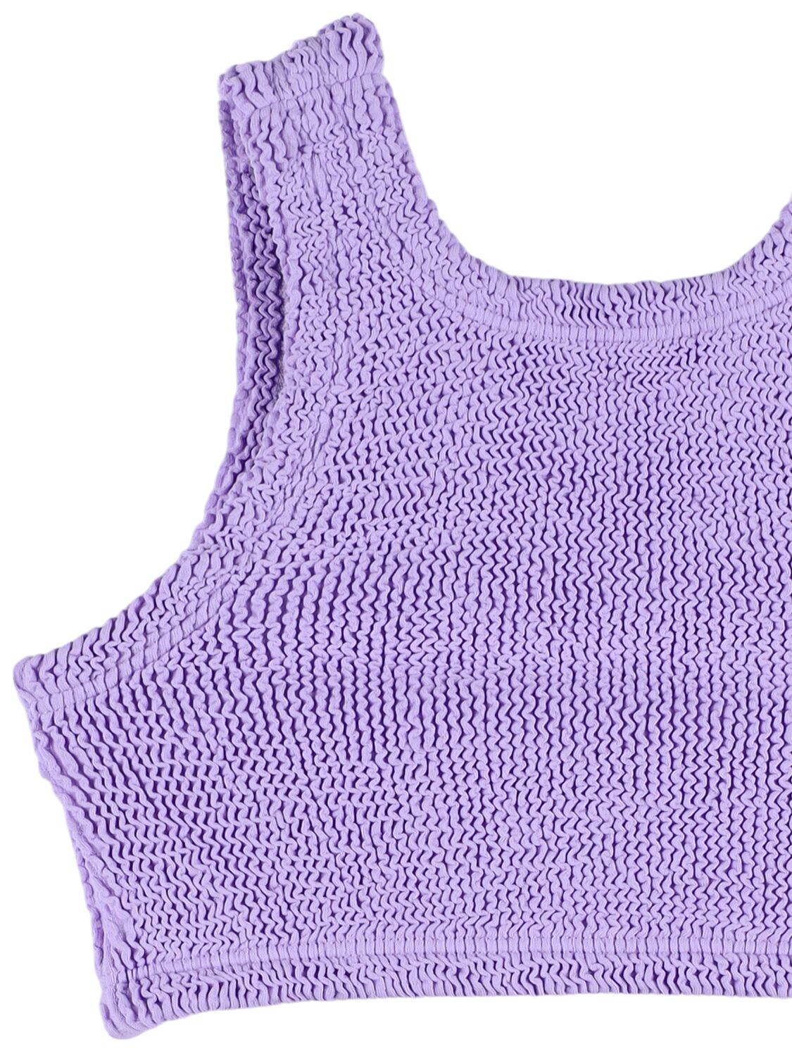 Shop Hunza G Seersucker Bikini Set W/ Ruffles In 浅紫色