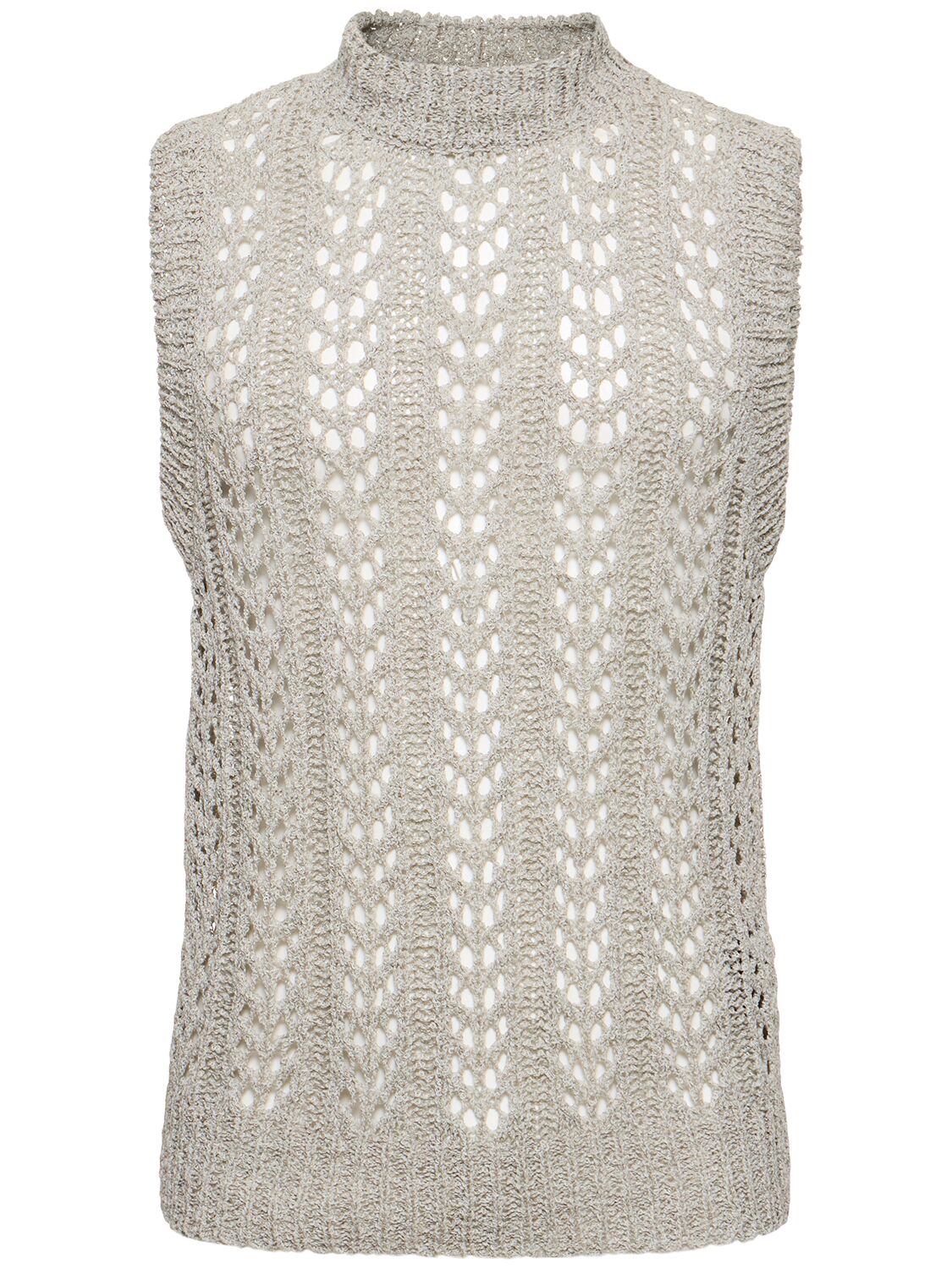 J.l-a.l Redos Knitted Vest In Silver,grey
