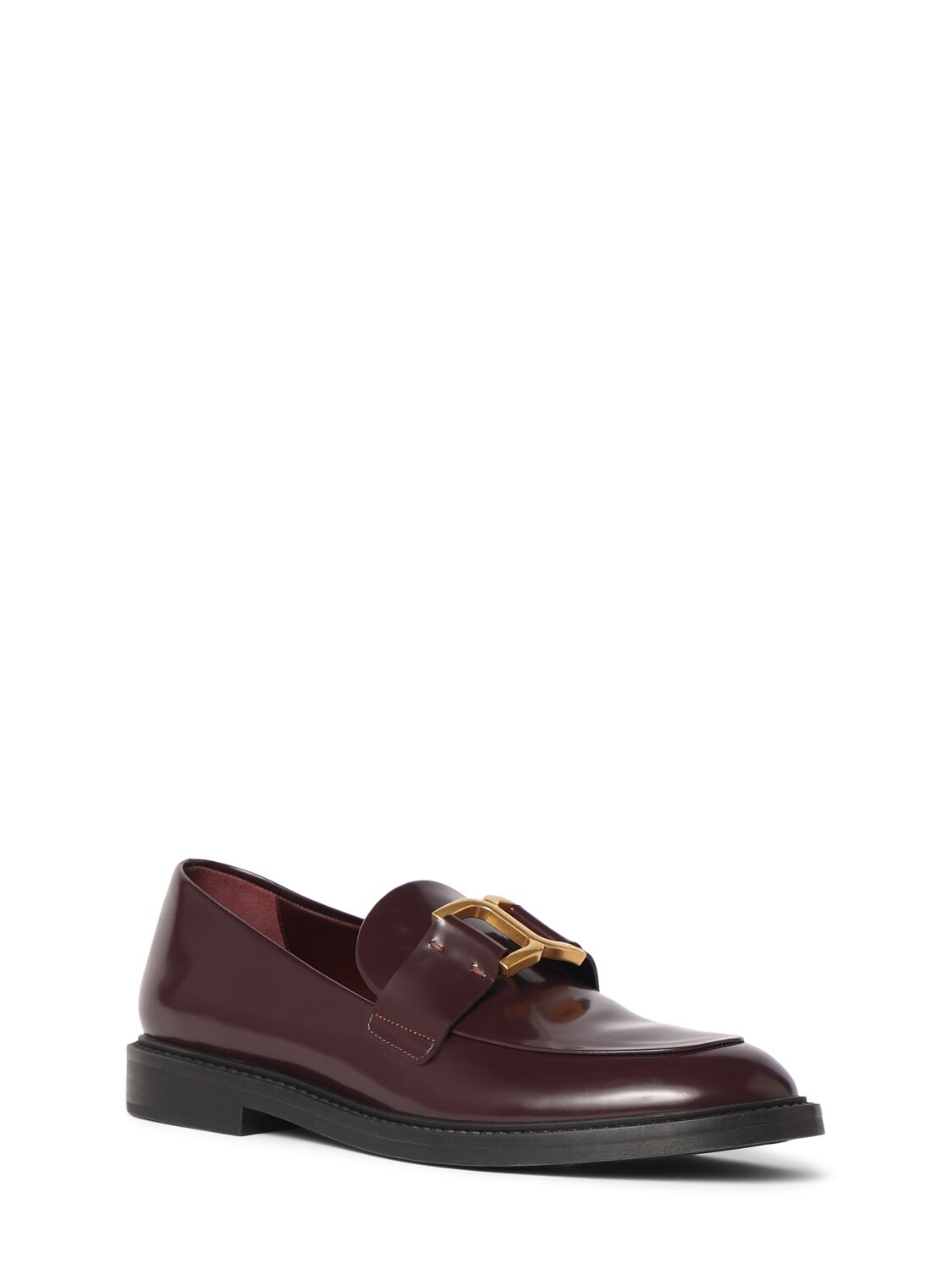 Shop Chloé 10mm Marcie Brushed Leather Loafers In Ruby