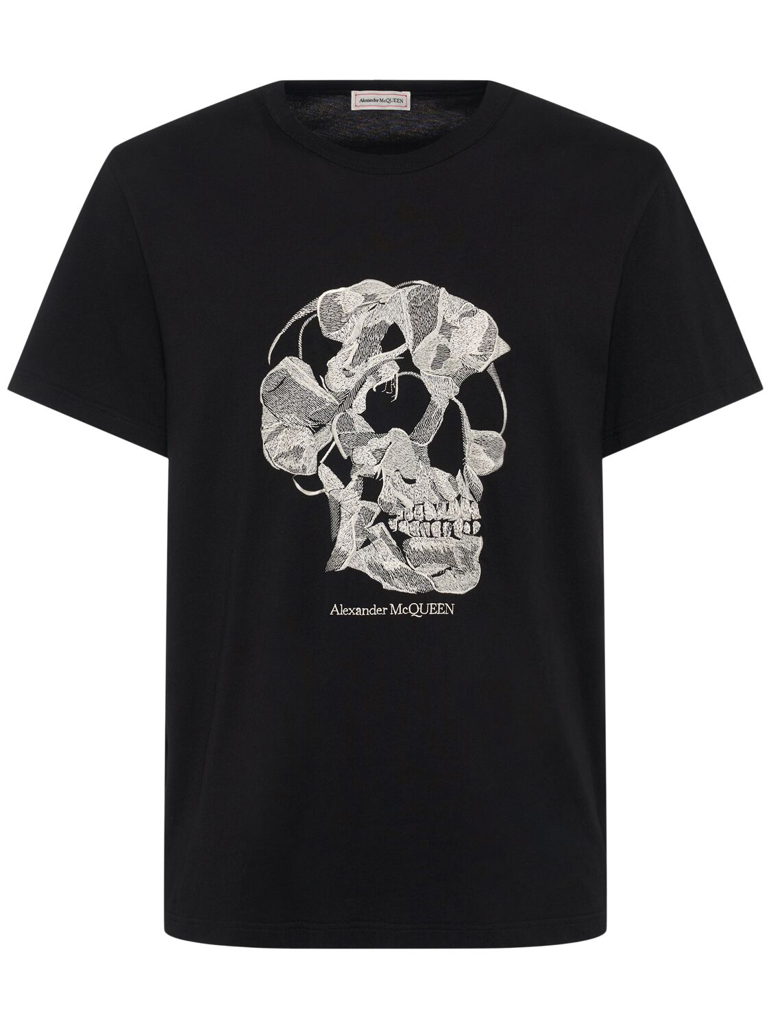 Alexander Mcqueen Skull Print Cotton T-shirt In Black