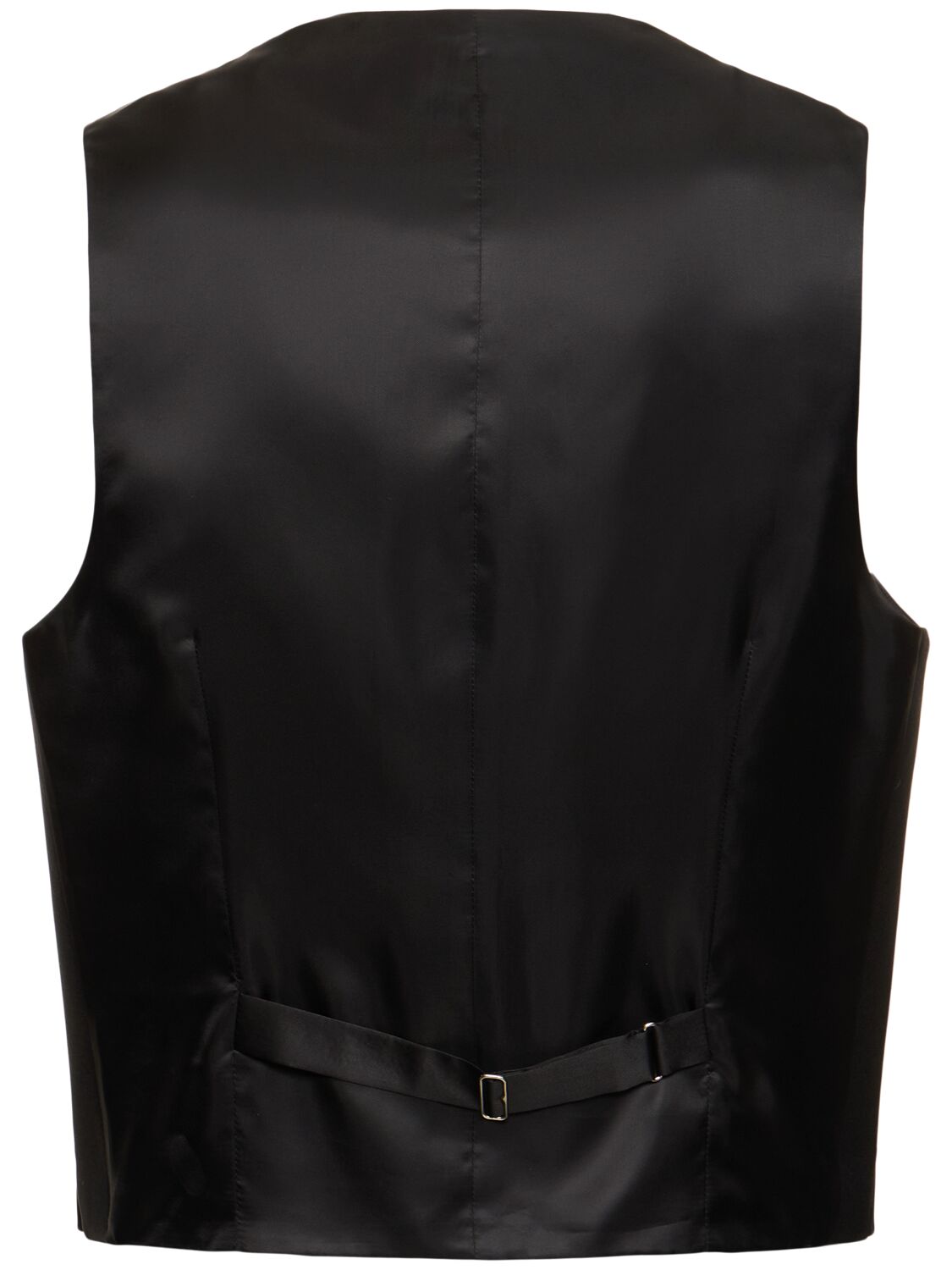 Shop Burberry Wool & Silk Vest In Black