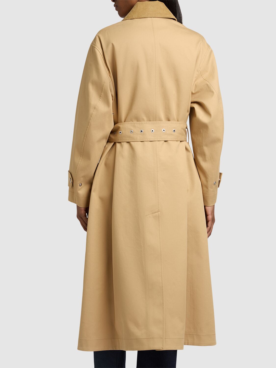 Shop Ami Alexandre Mattiussi Belted Mac Cotton Canvas Trench Coat In Beige