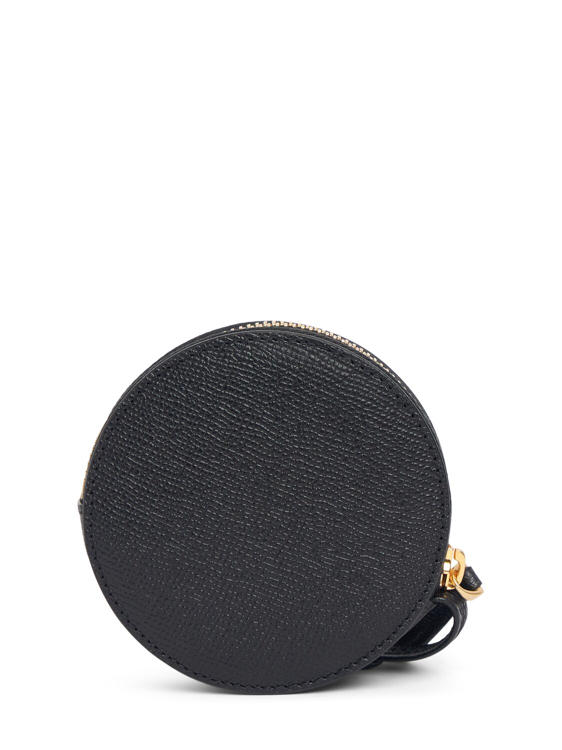 Shop Ami Alexandre Mattiussi Paris Paris Leather Round Coin Purse In Black/vibrated