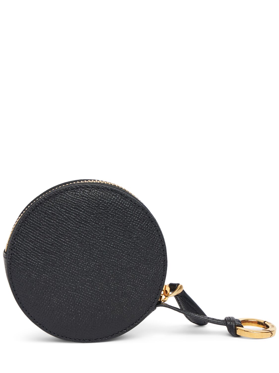 Shop Ami Alexandre Mattiussi Paris Paris Leather Round Coin Purse In Black/vibrated