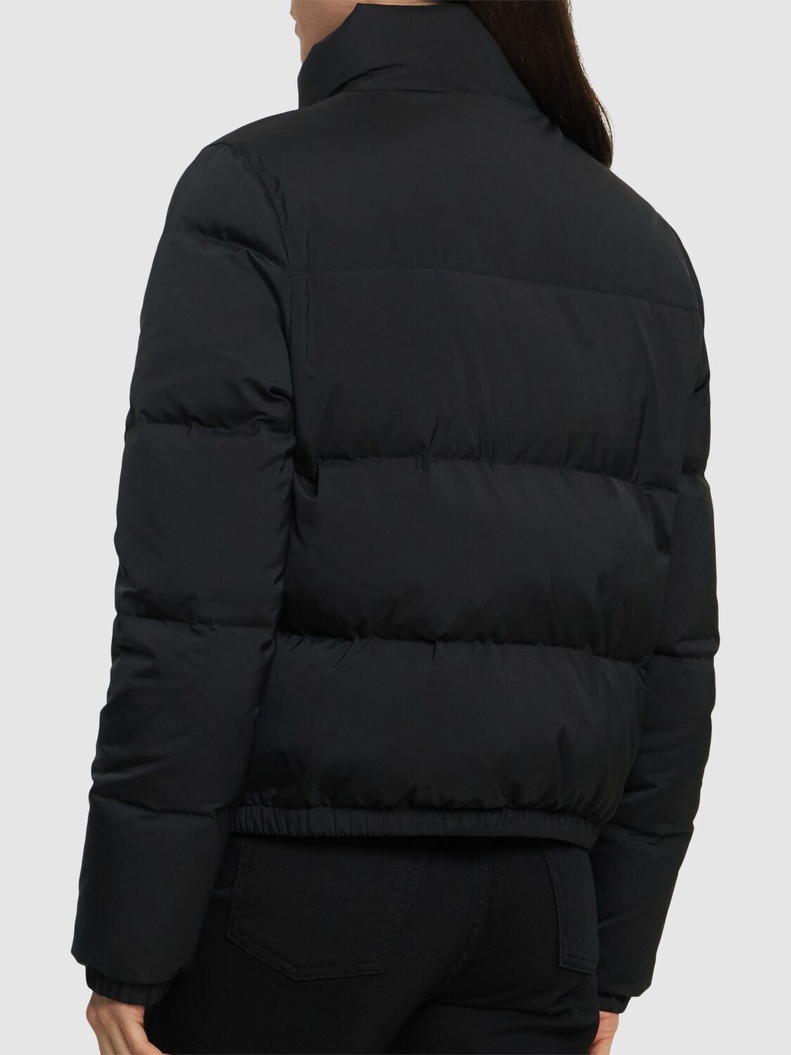 Shop Moschino Nylon Teddy Bear Patch Puffer Jacket In Black