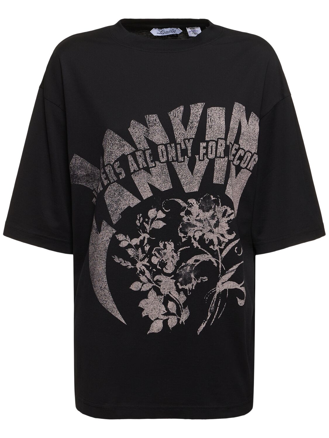 Lanvin Logo Printed Jersey T-shirt In Black