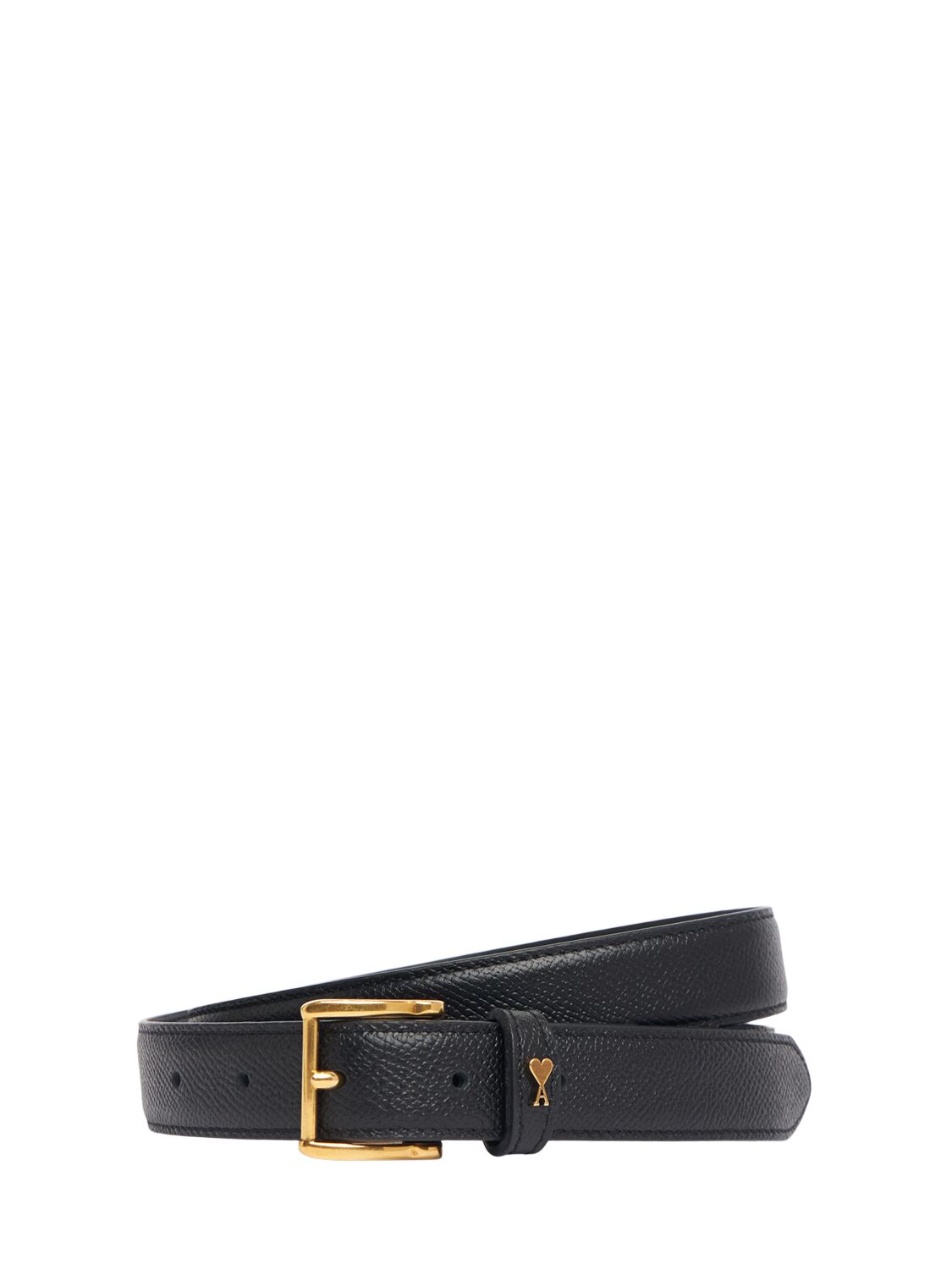 Ami Alexandre Mattiussi 2.5cm Paris Paris Belt In Black/brass