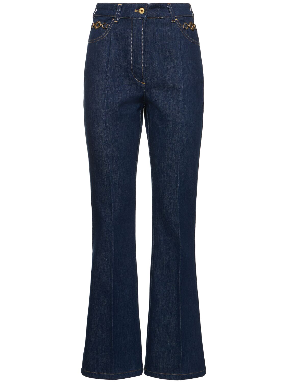 Image of High Rise Denim Flared Jeans