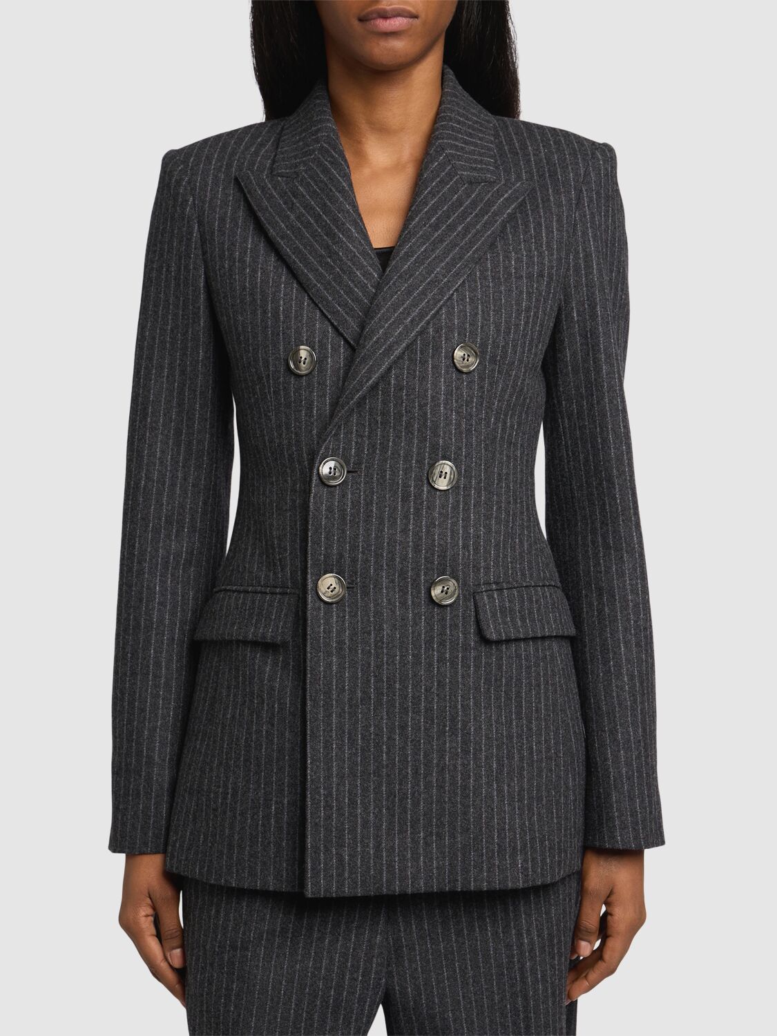 Shop Ami Alexandre Mattiussi Double Breasted Wool Jacket In Grey